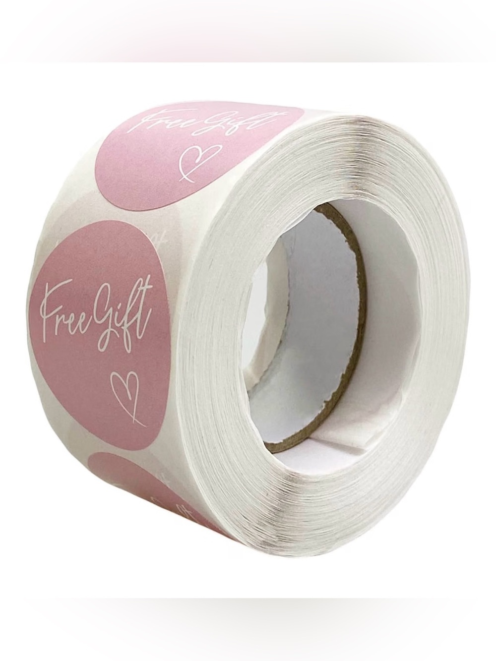 Pink "Free Gift" Sticker Roll of 500